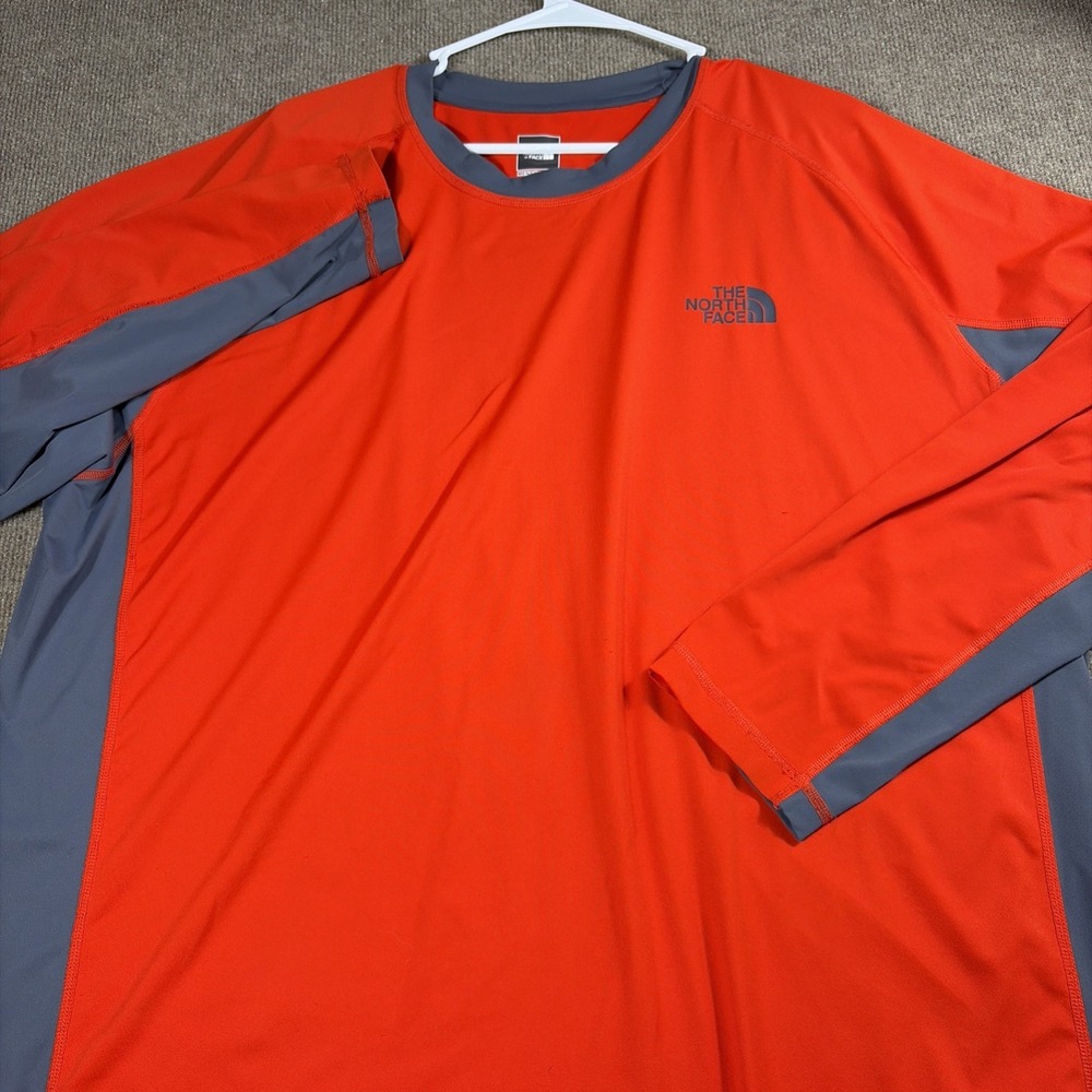 The‎ North Face Men's Athletic Workout T Shirt Orange And Gray Size XXL